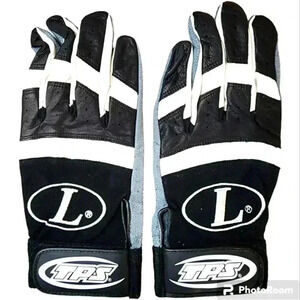 Louisville Slugger TPS Premium Black& Gray Leather Batting Glove R&L pair. XL